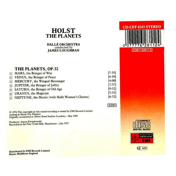 Holst The Planets CD Halle Orchestra Conducted By James Loughran 37400cd - Picture 2 of 2